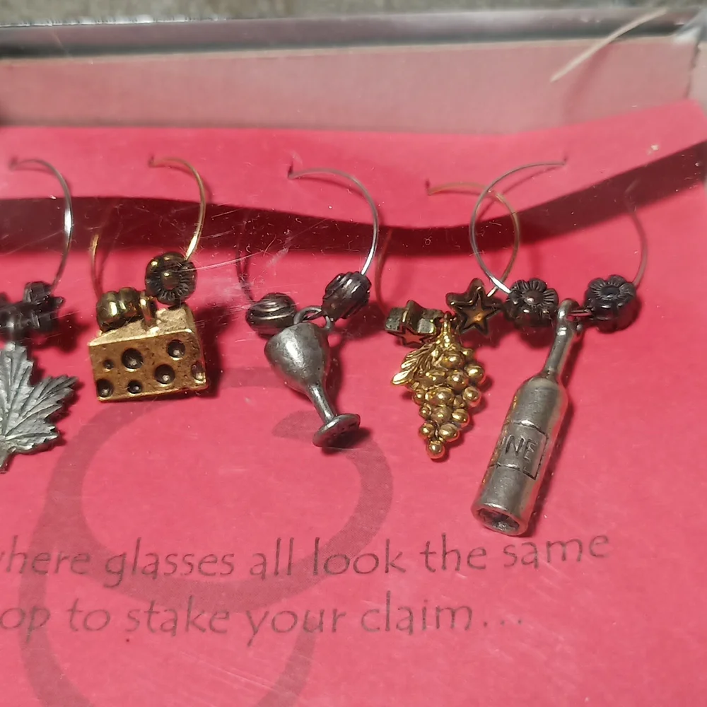 Doodles Wine Glass Stemware Tags Set 6